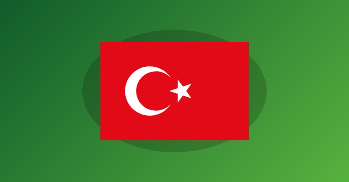 Turkey flag on gradient background