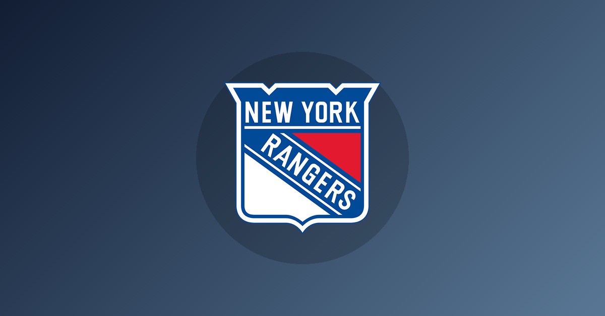 New York Rangers logo on gradient background