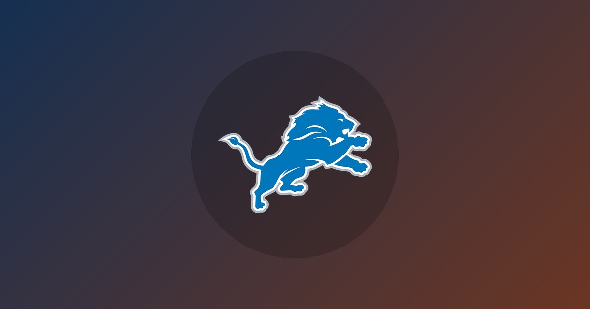 Detroit Lions logo on gradient background