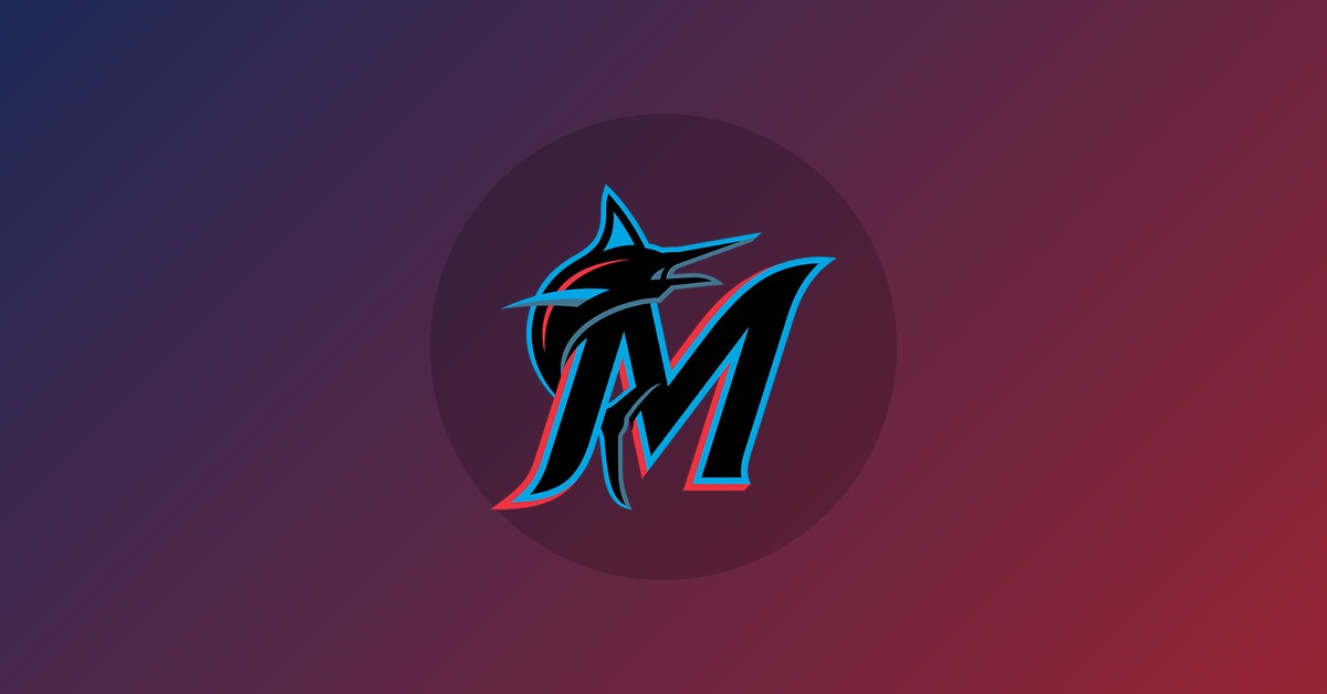 Miami Marlins logo on gradient background