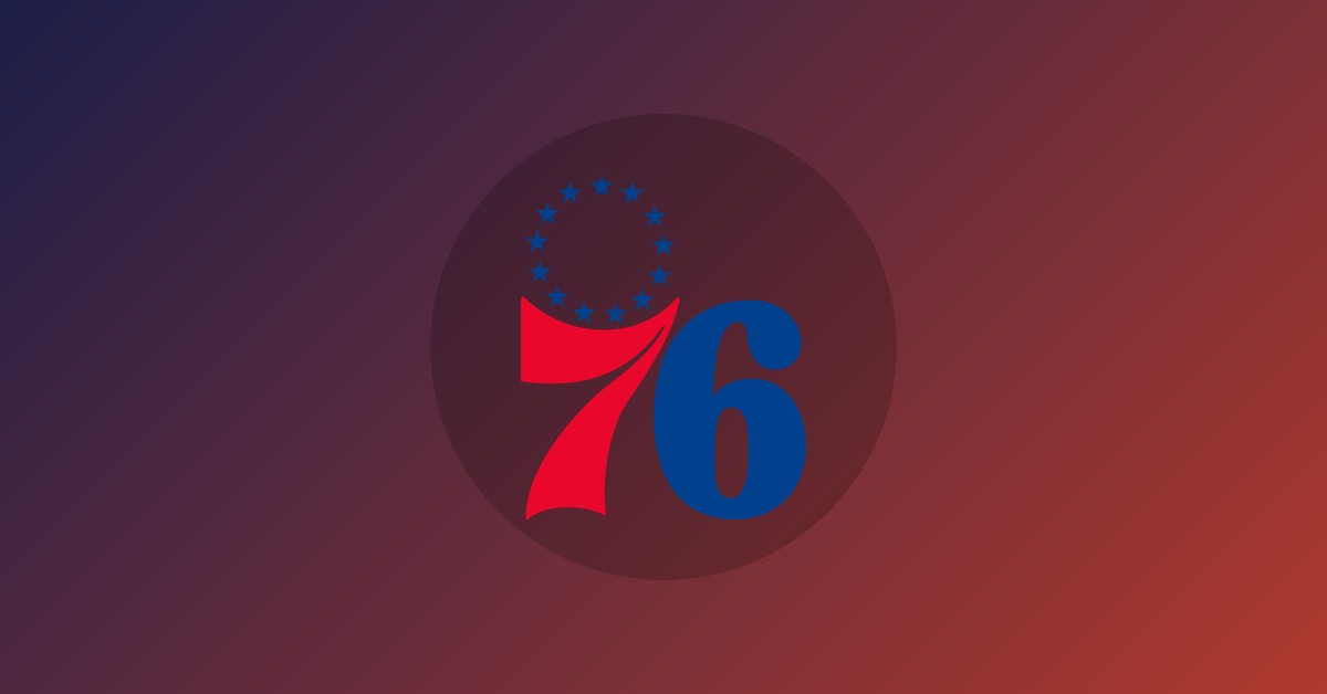 Philadelphia 76ers logo on gradient background