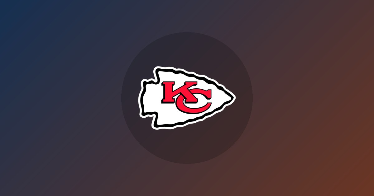 Kansas City Chiefs logo on gradient background