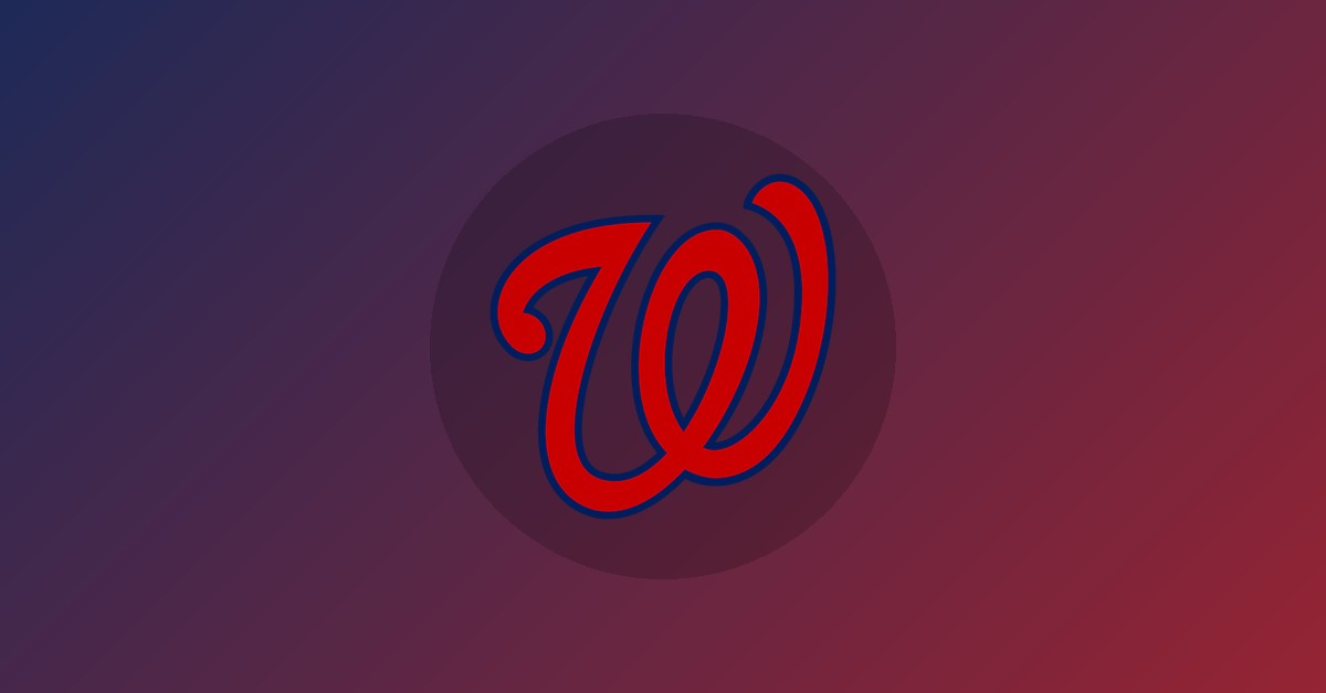 Washington Nationals logo on gradient background