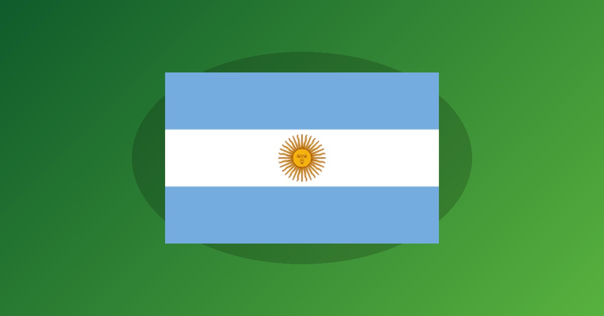 Argentina flag on gradient background