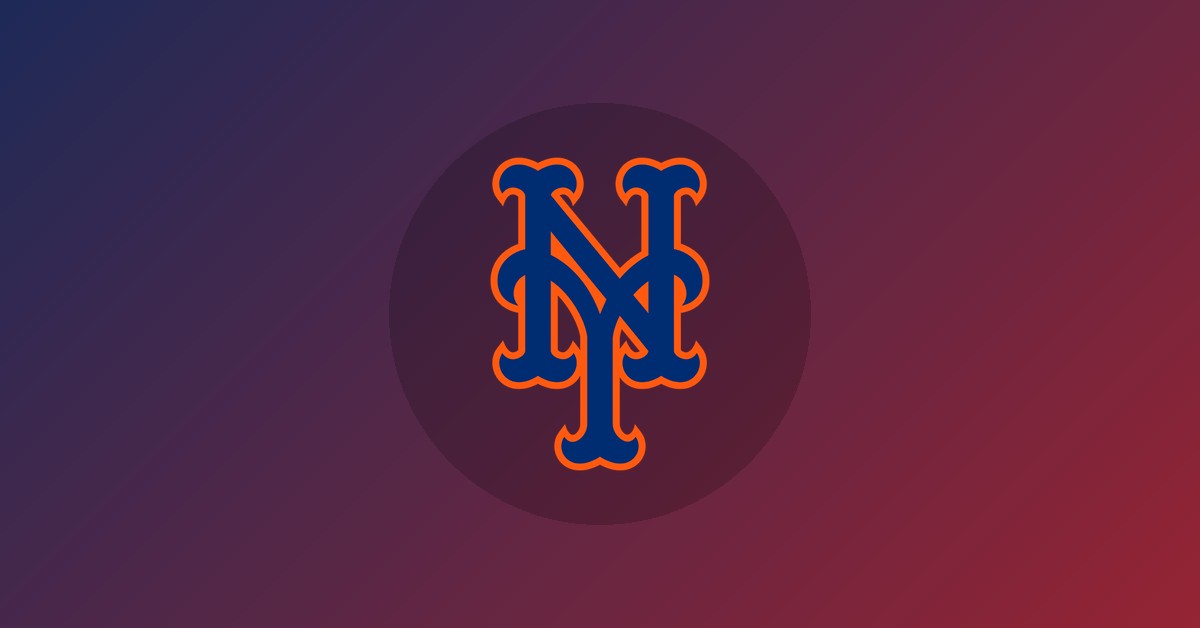 New York Mets logo on gradient background