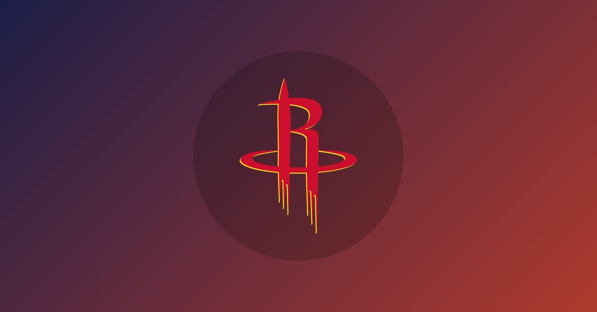 Houston Rockets logo on gradient background