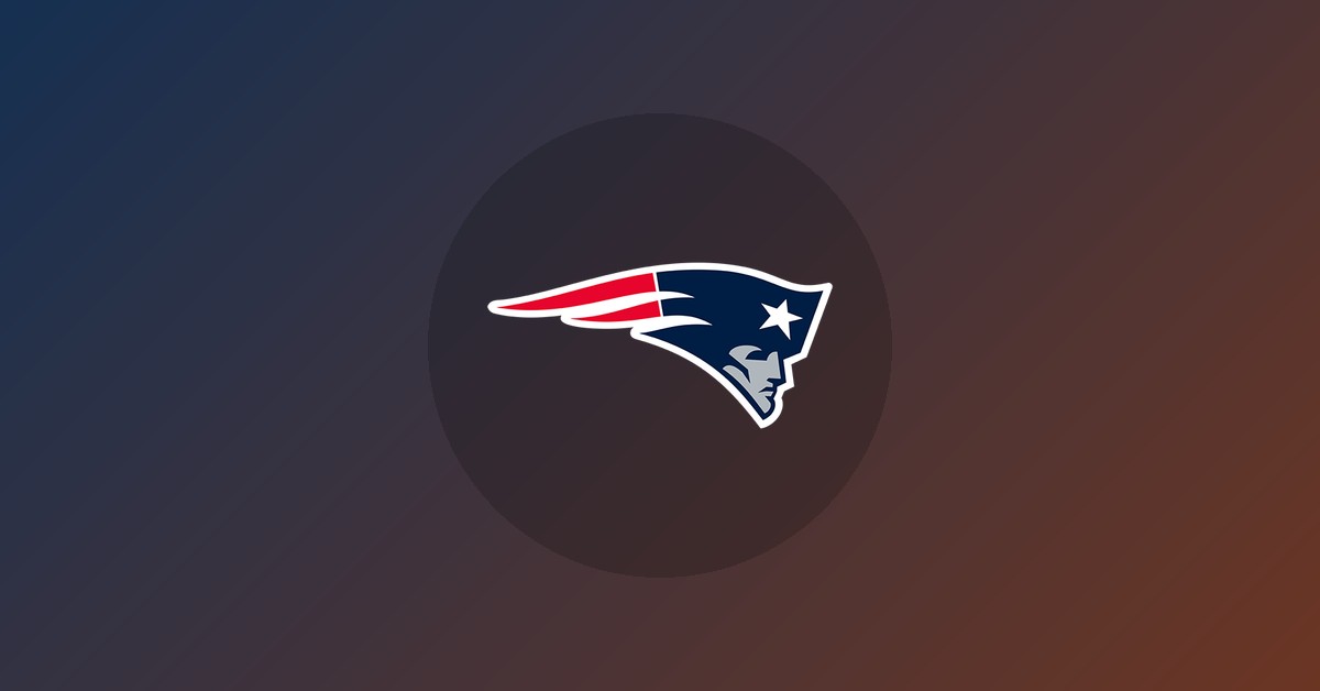 New England Patriots logo on gradient background
