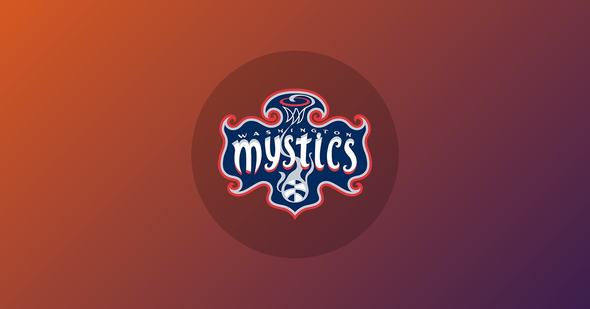 Washington Mystics logo on gradient background