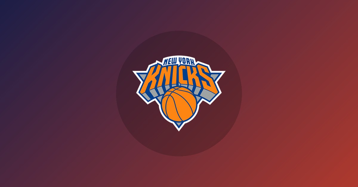 New York Knicks logo on gradient background