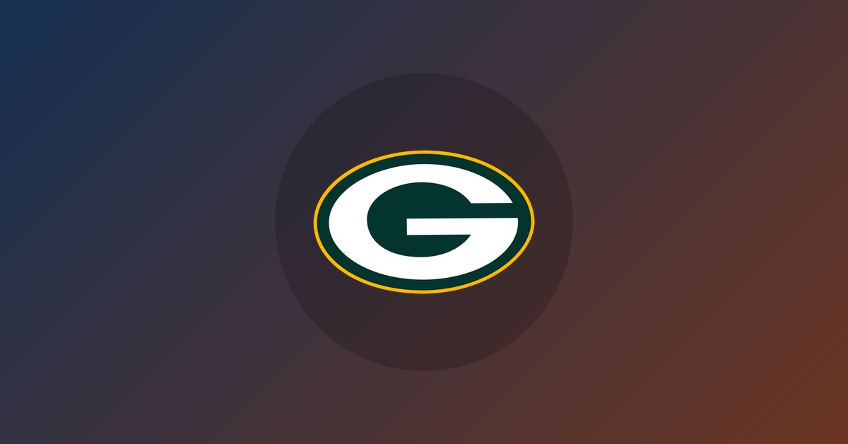 Green Bay Packers logo on gradient background