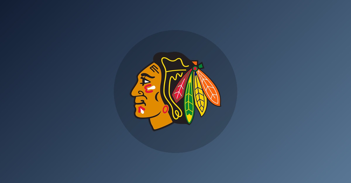 Chicago Blackhawks logo on gradient background
