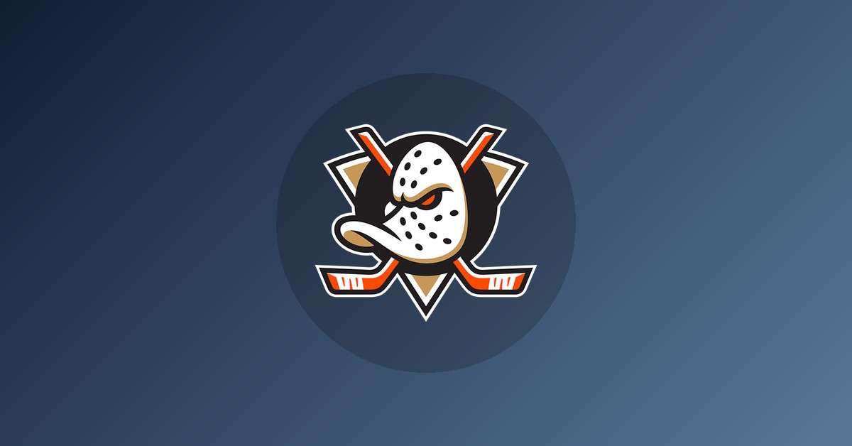 Anaheim Ducks logo on gradient background