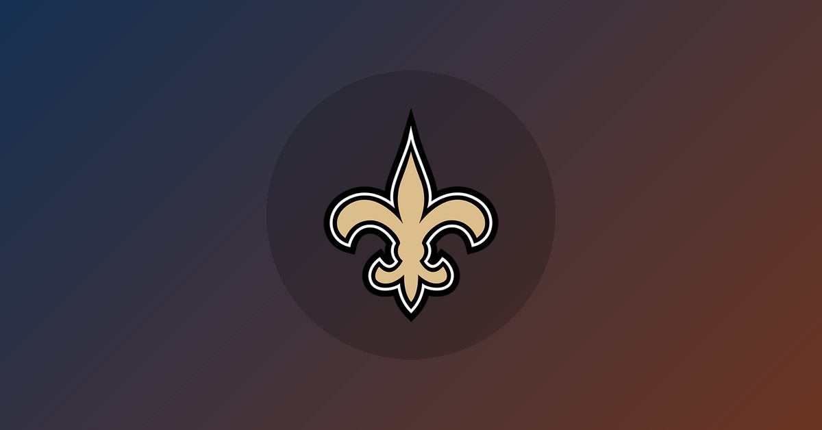 New Orleans Saints logo on gradient background