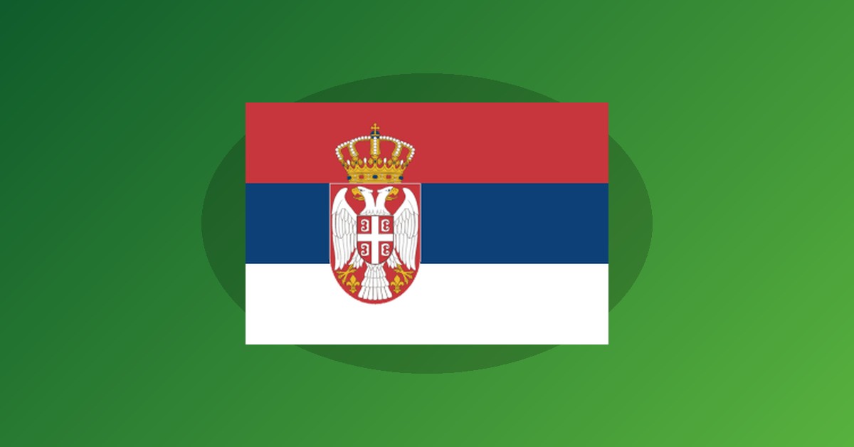 Serbia flag on gradient background