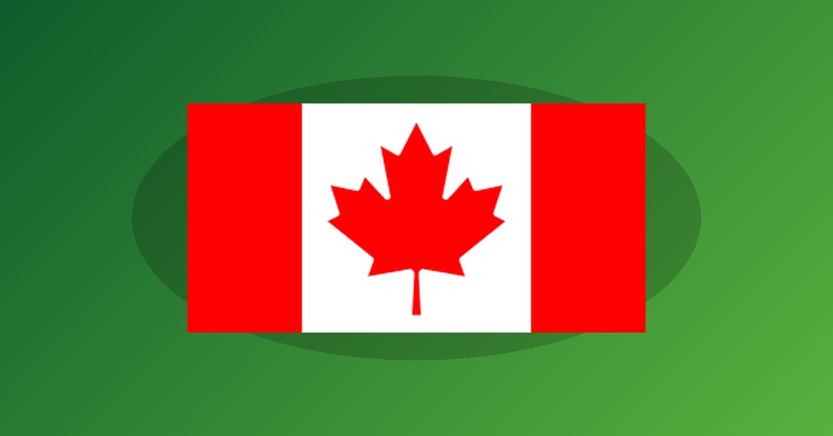 Canada flag on gradient background