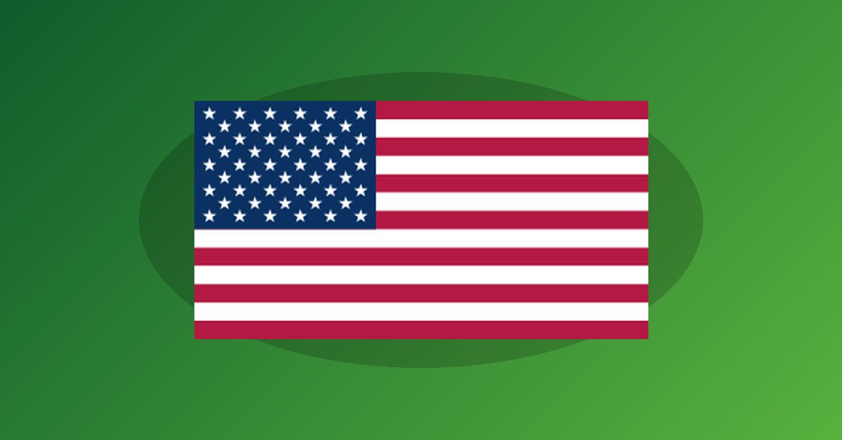United States flag on gradient background