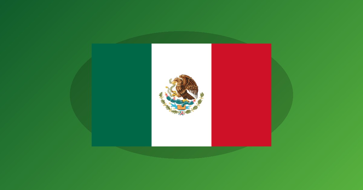 Mexico flag on gradient background