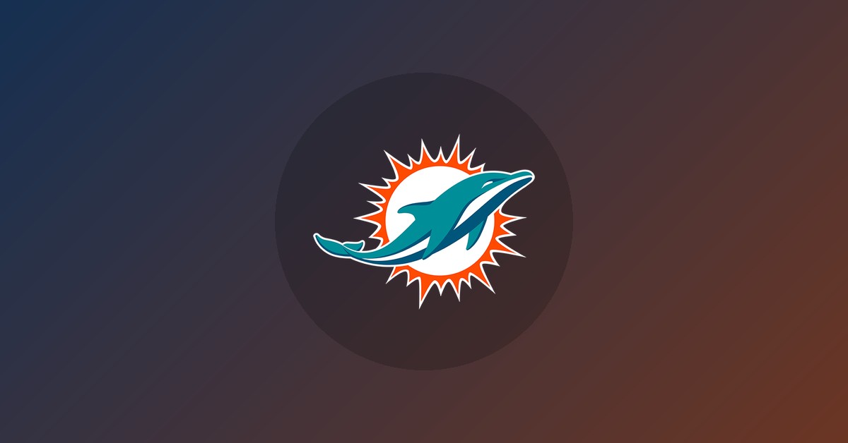Miami Dolphins logo on gradient background