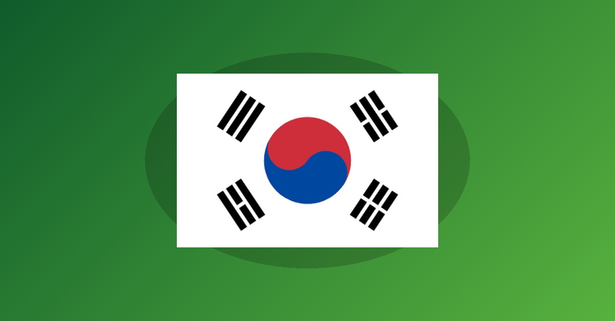 South Korea flag on gradient background