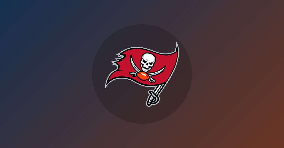 Tampa Bay Buccaneers logo on gradient background