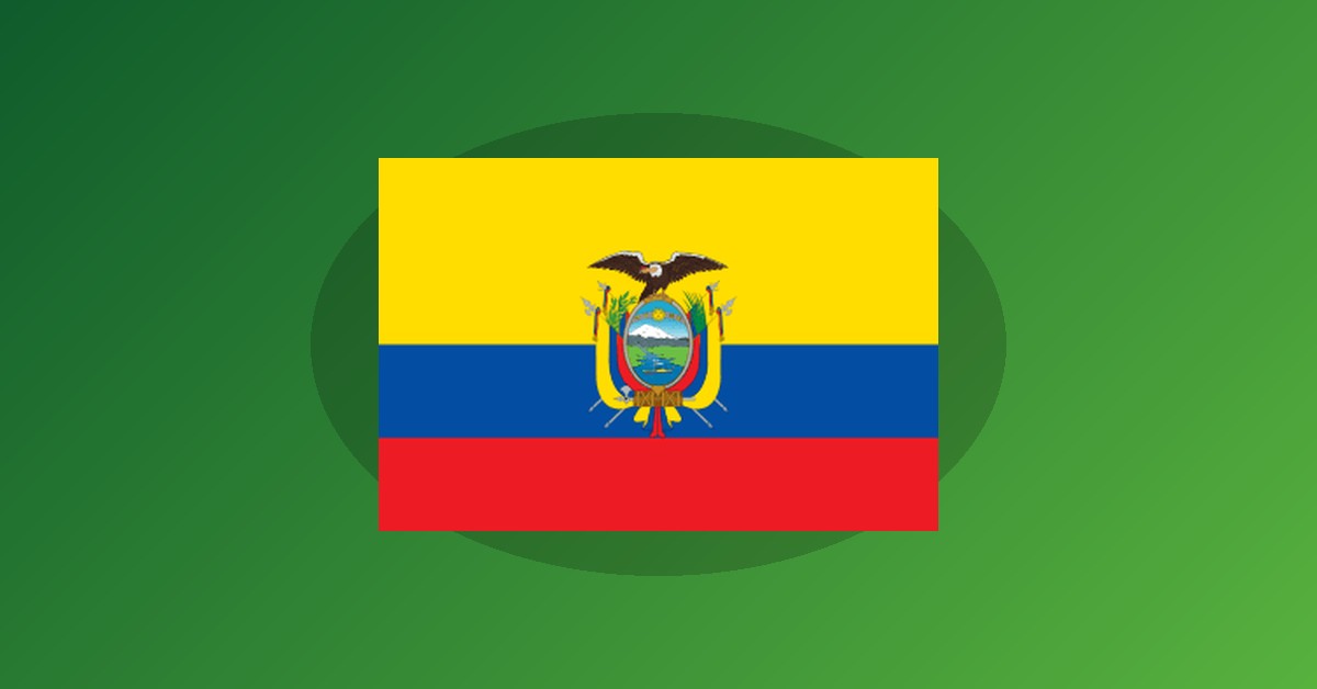 Ecuador flag on gradient background