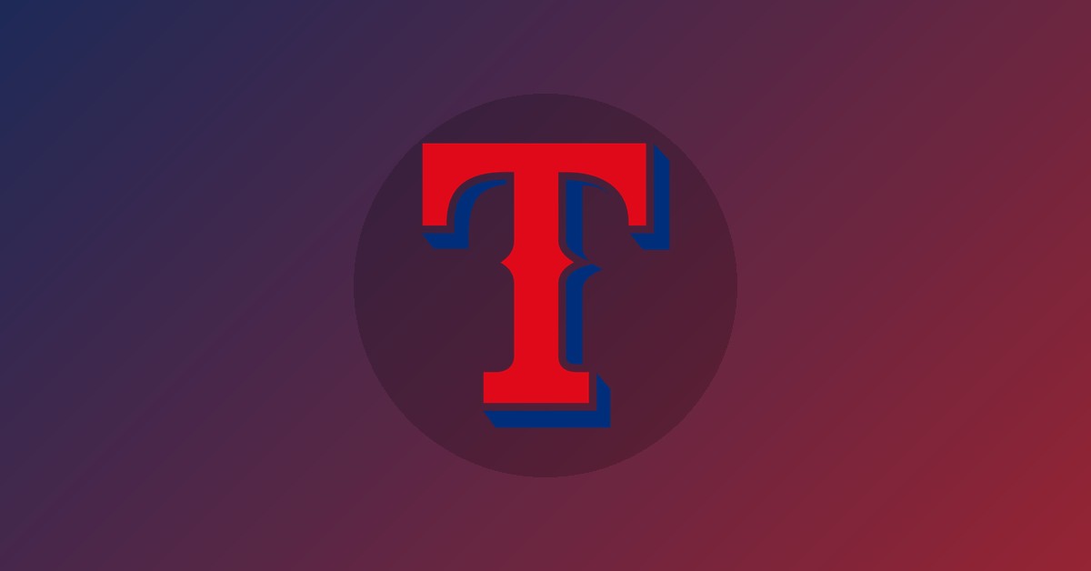 Texas Rangers logo on gradient background