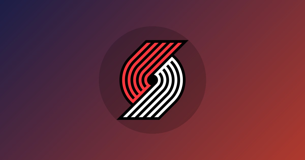 Portland Trail Blazers logo on gradient background