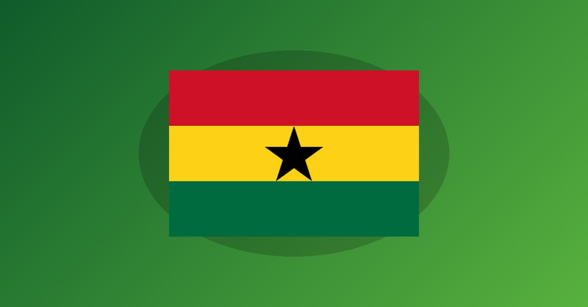 Ghana flag on gradient background